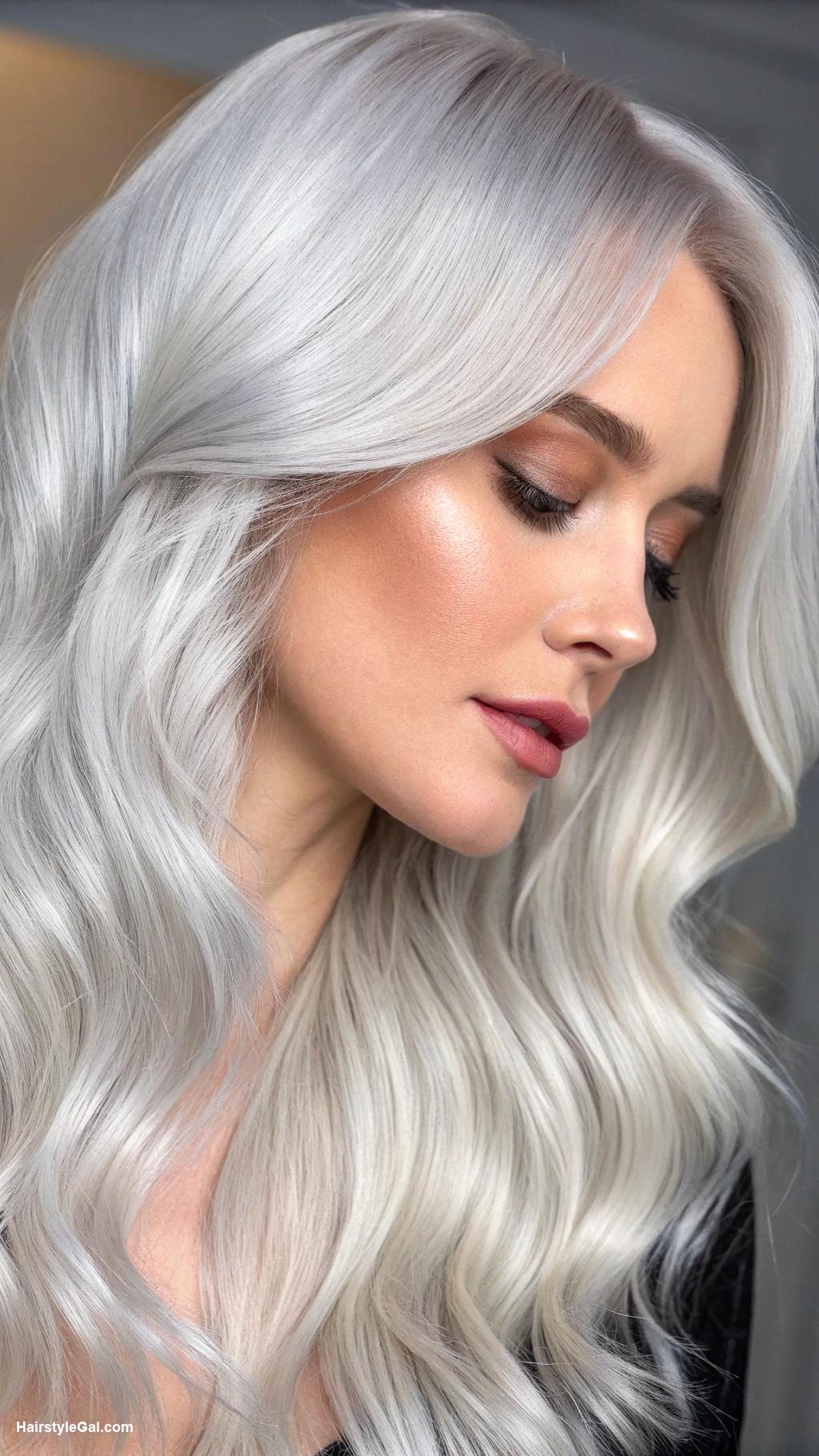 hair highlights ideas Icy platinum fringed ends