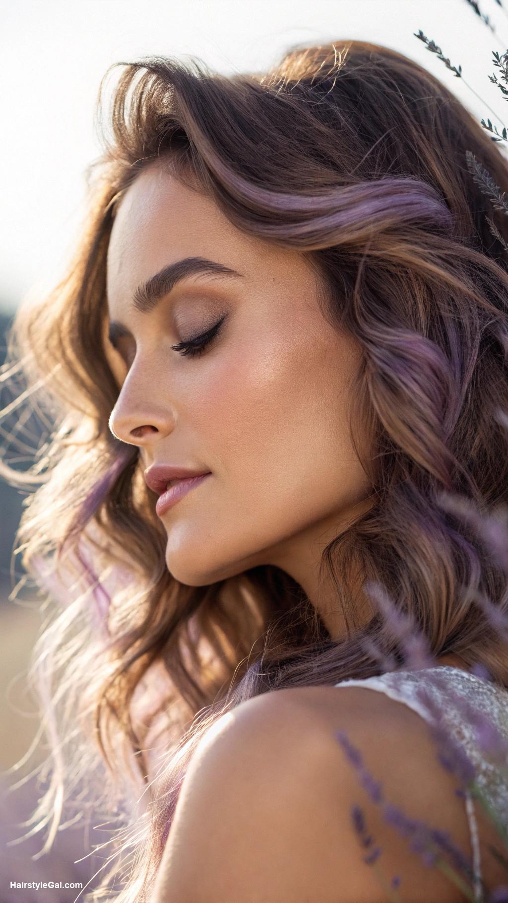 hair highlights ideas Soft lavender face framing