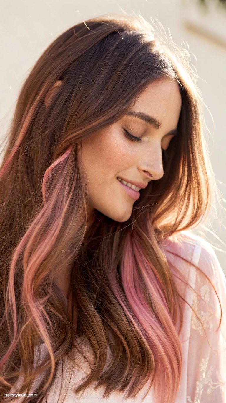 hair lowlights ideas Pastel pink lowlights