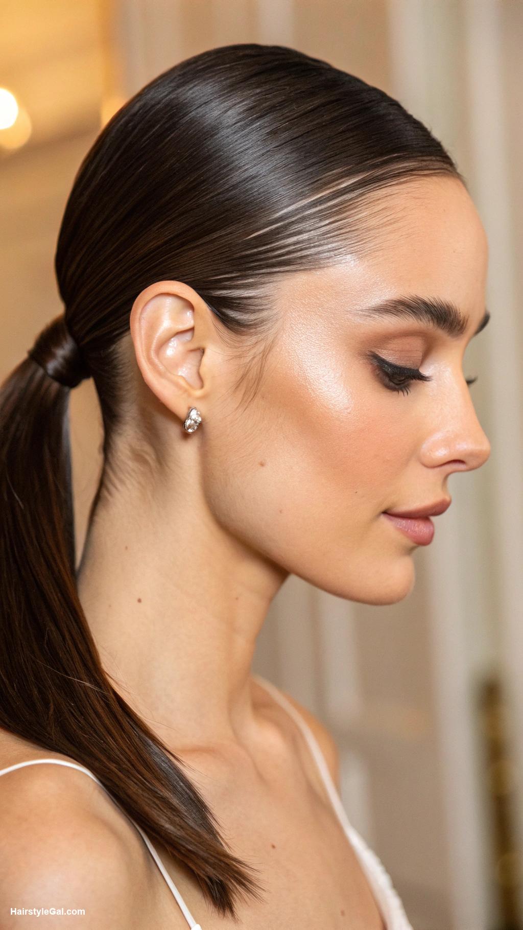 hair styles updos Sleek Low Ponytail