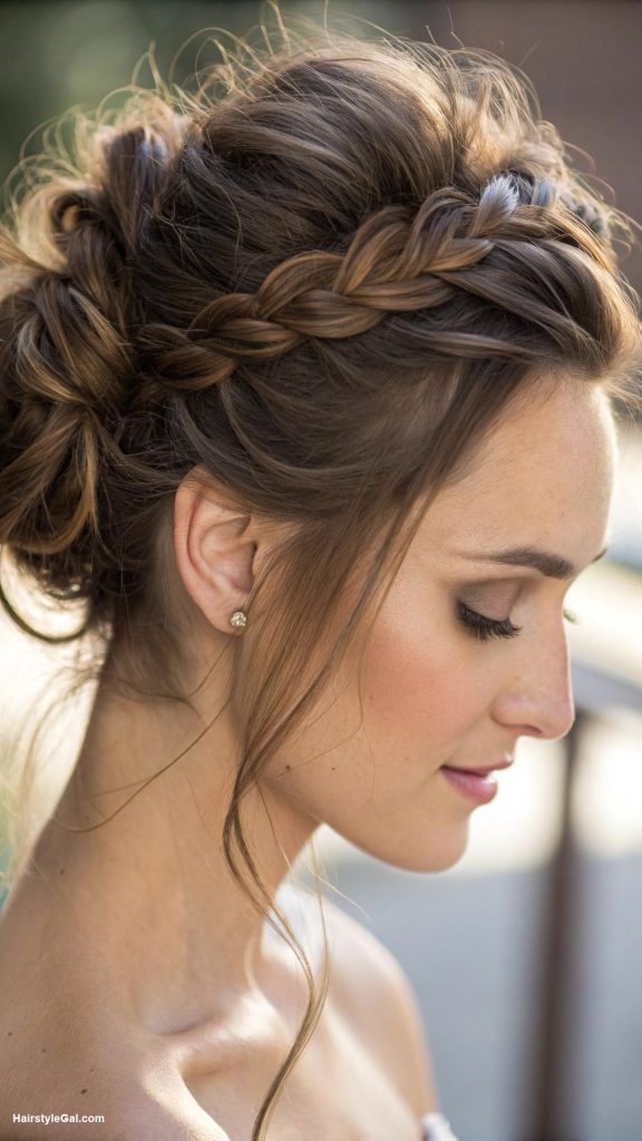 hair styles updos Twisted Bun with Braids