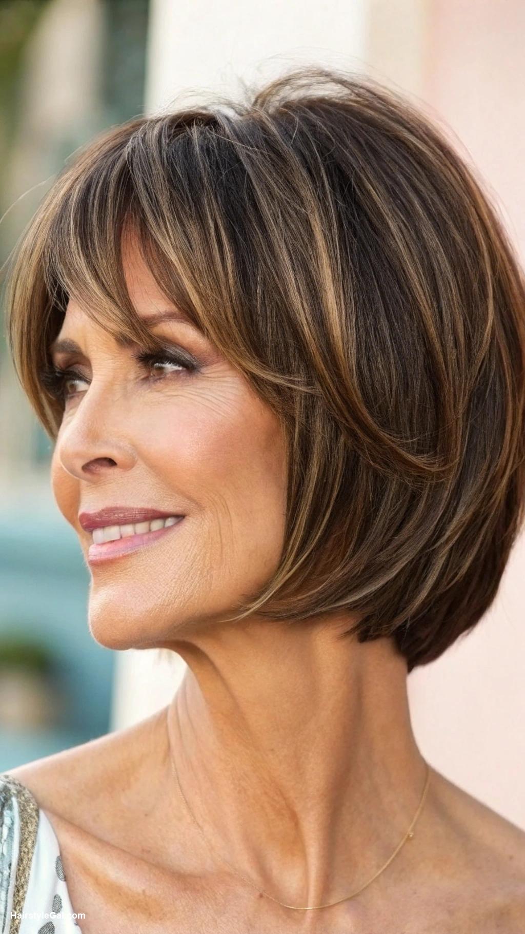 haircuts for older women Chic Bob with Subtle Highlights