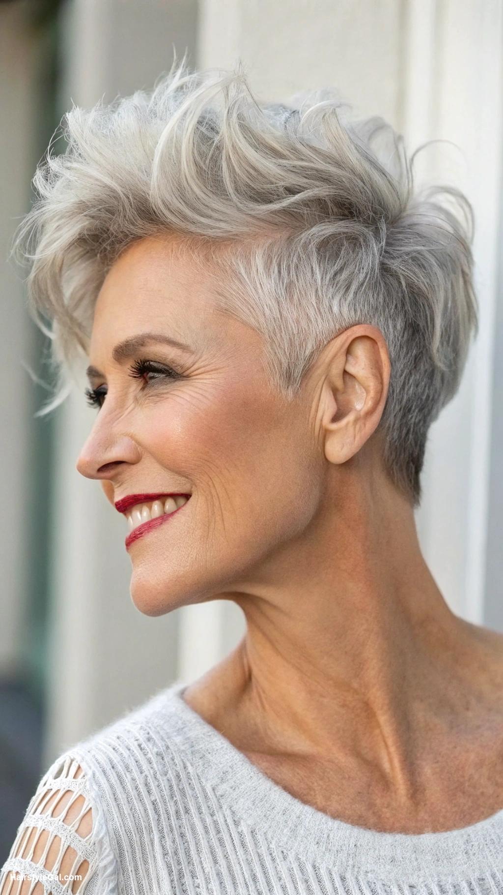 haircuts for older women Short Textured Crop with Undercut