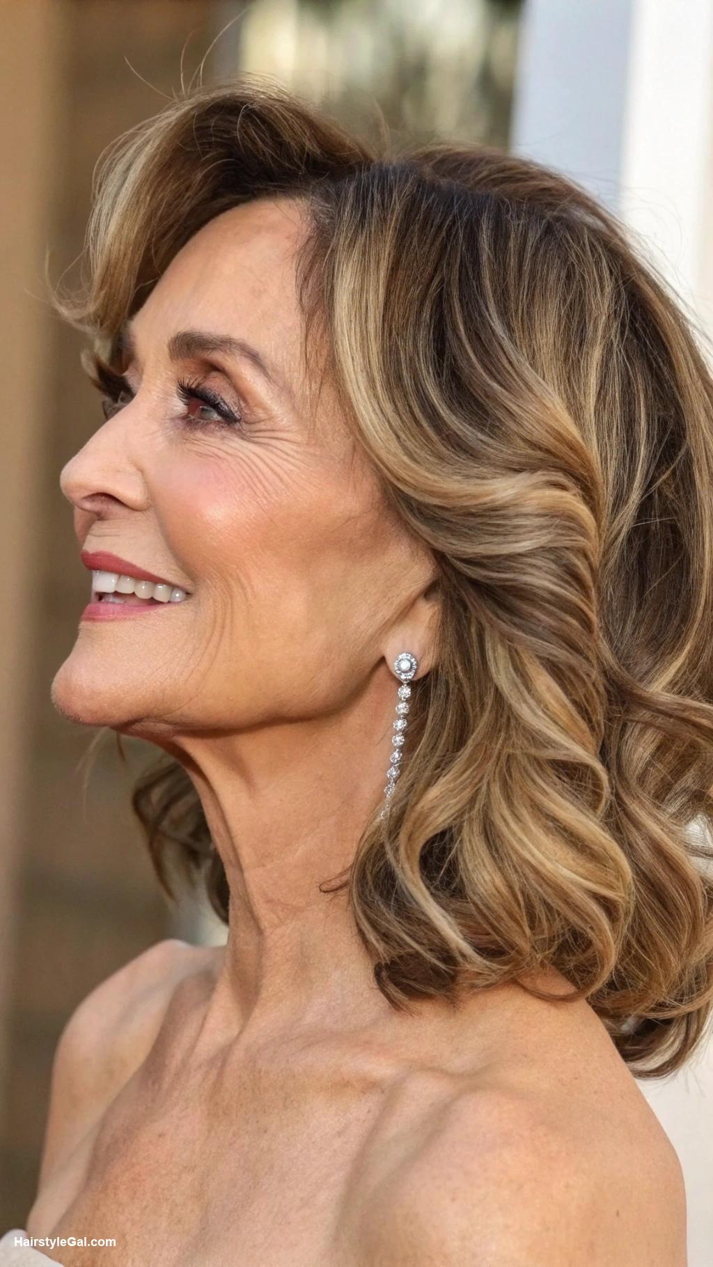 haircuts for older women Shoulder Length Wavy Lob