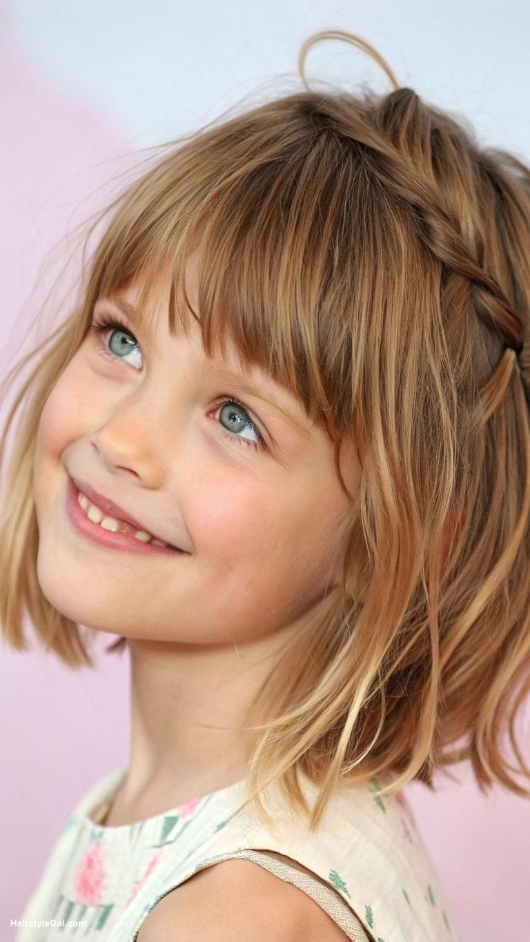 little girl haircuts Choppy lob with blunt ends