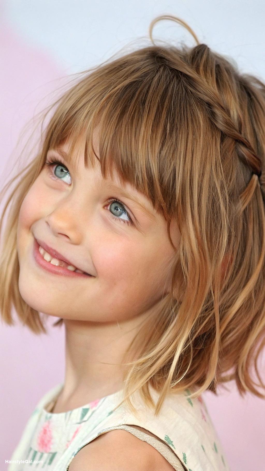 little girl haircuts Choppy lob with blunt ends