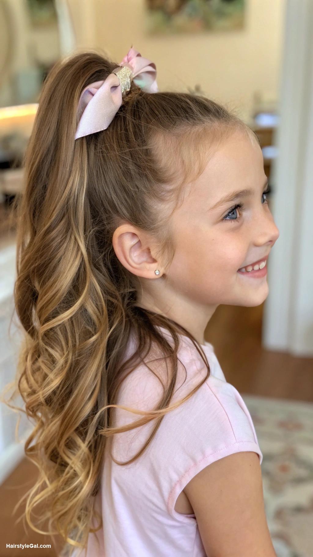 little girl haircuts Half up half down ponytail