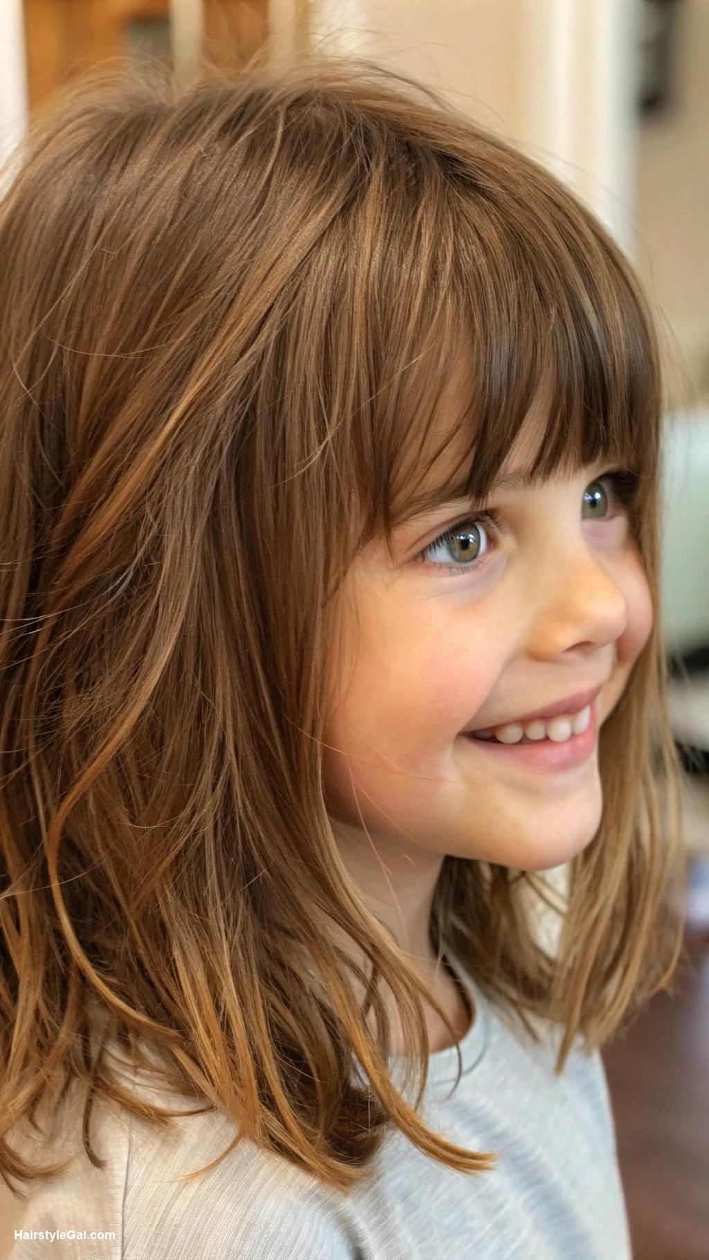 little girl haircuts Shaggy cut with feathered layers