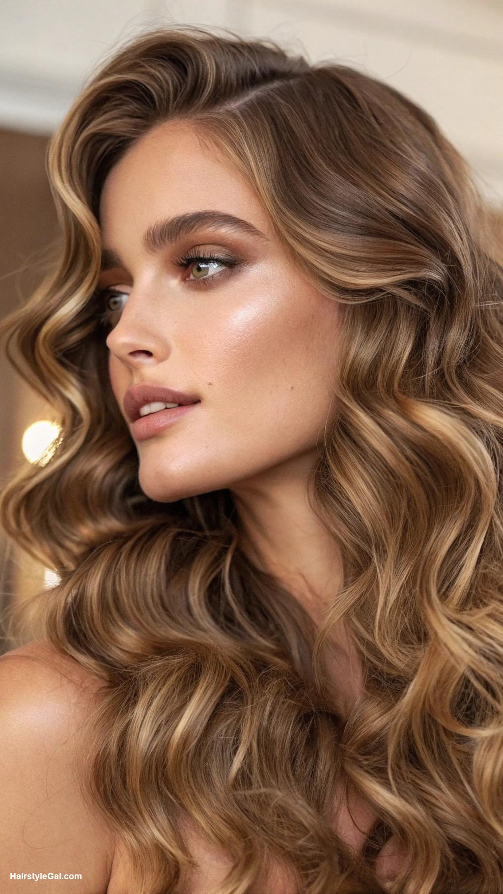 middle part hairstyles Textured waves with middle part