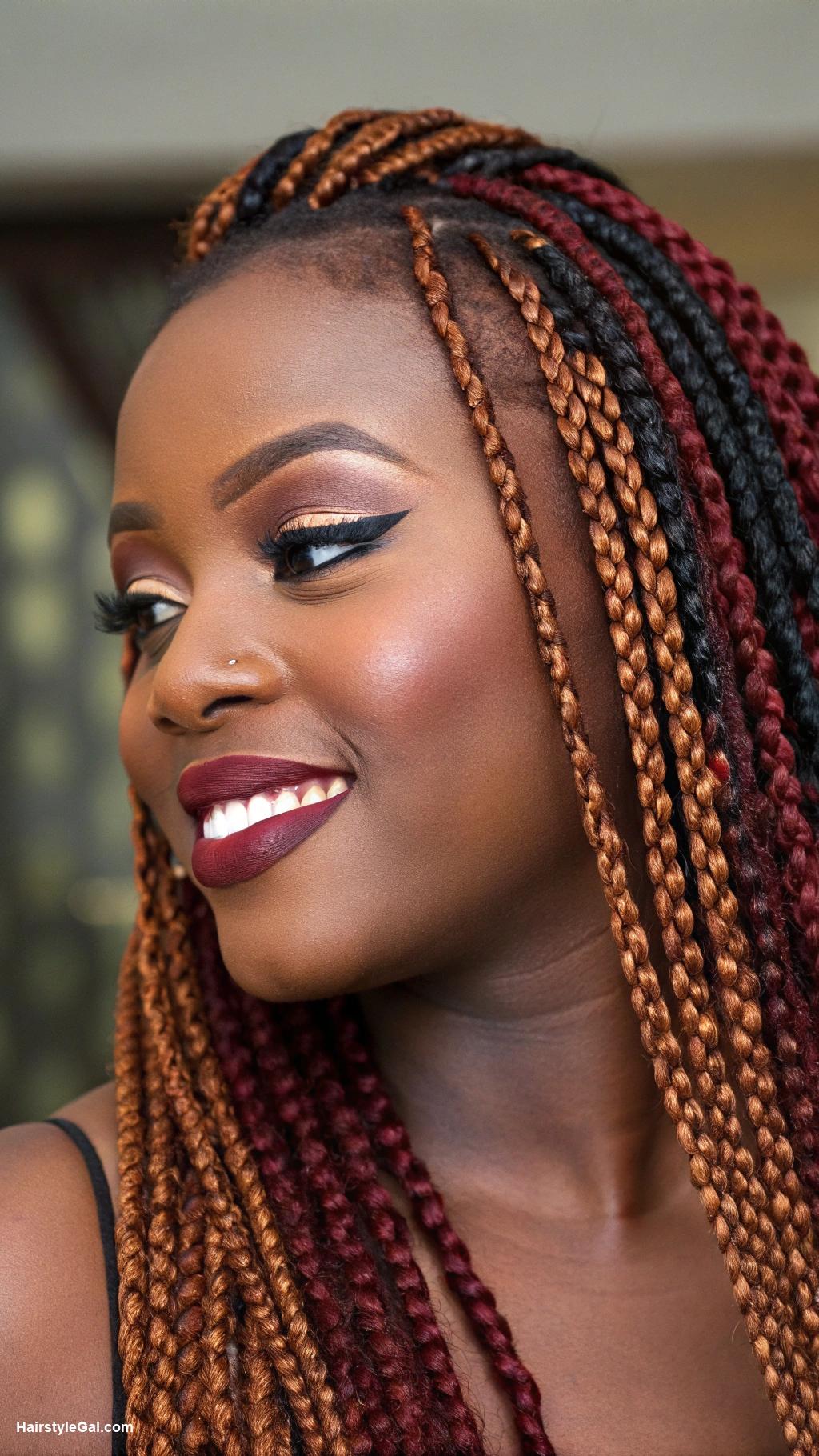 natural hairstyles for black women Box braids in ombre shades
