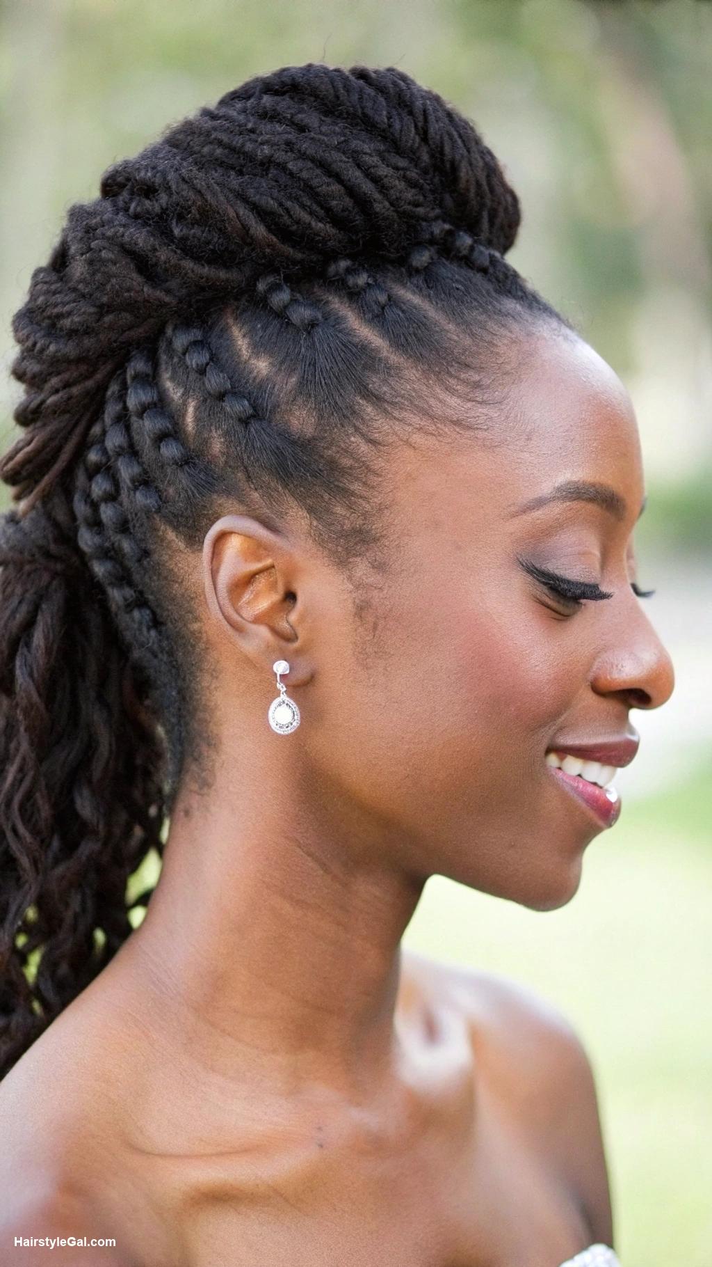 natural hairstyles for black women Flat twists with a side ponytail