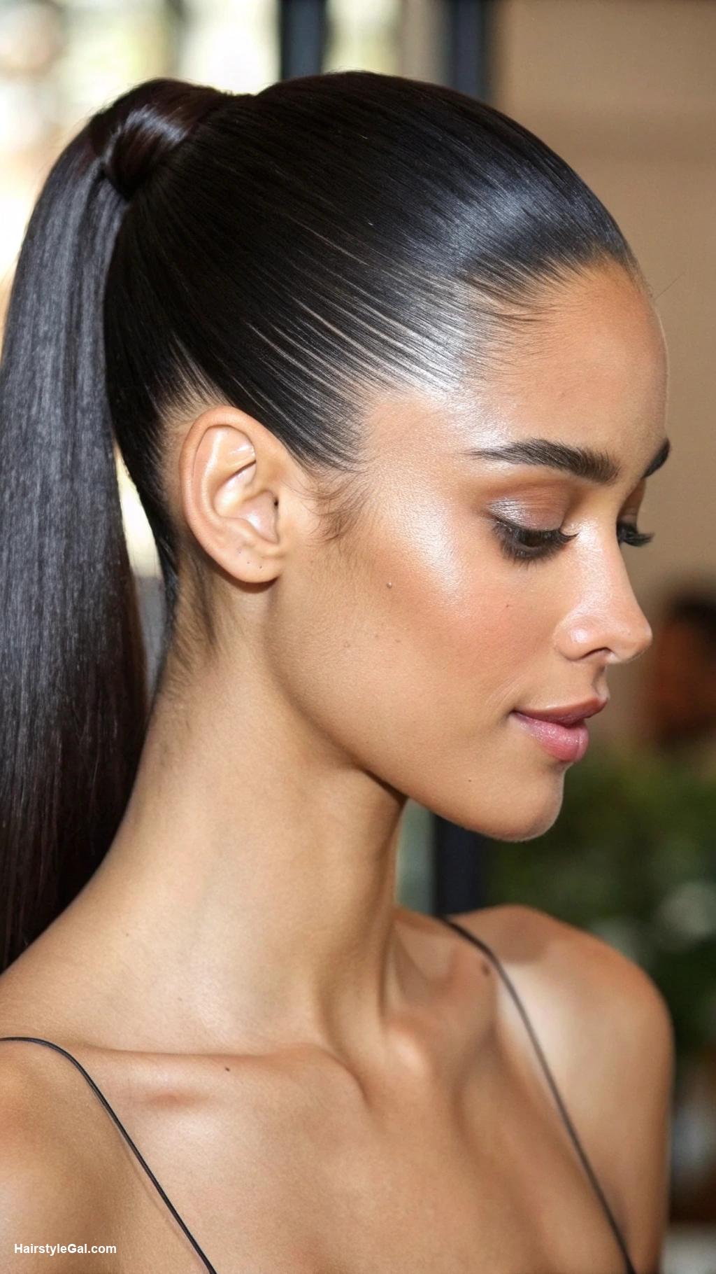 ponytail hairstyles Chic Sleek Ponytail with Part