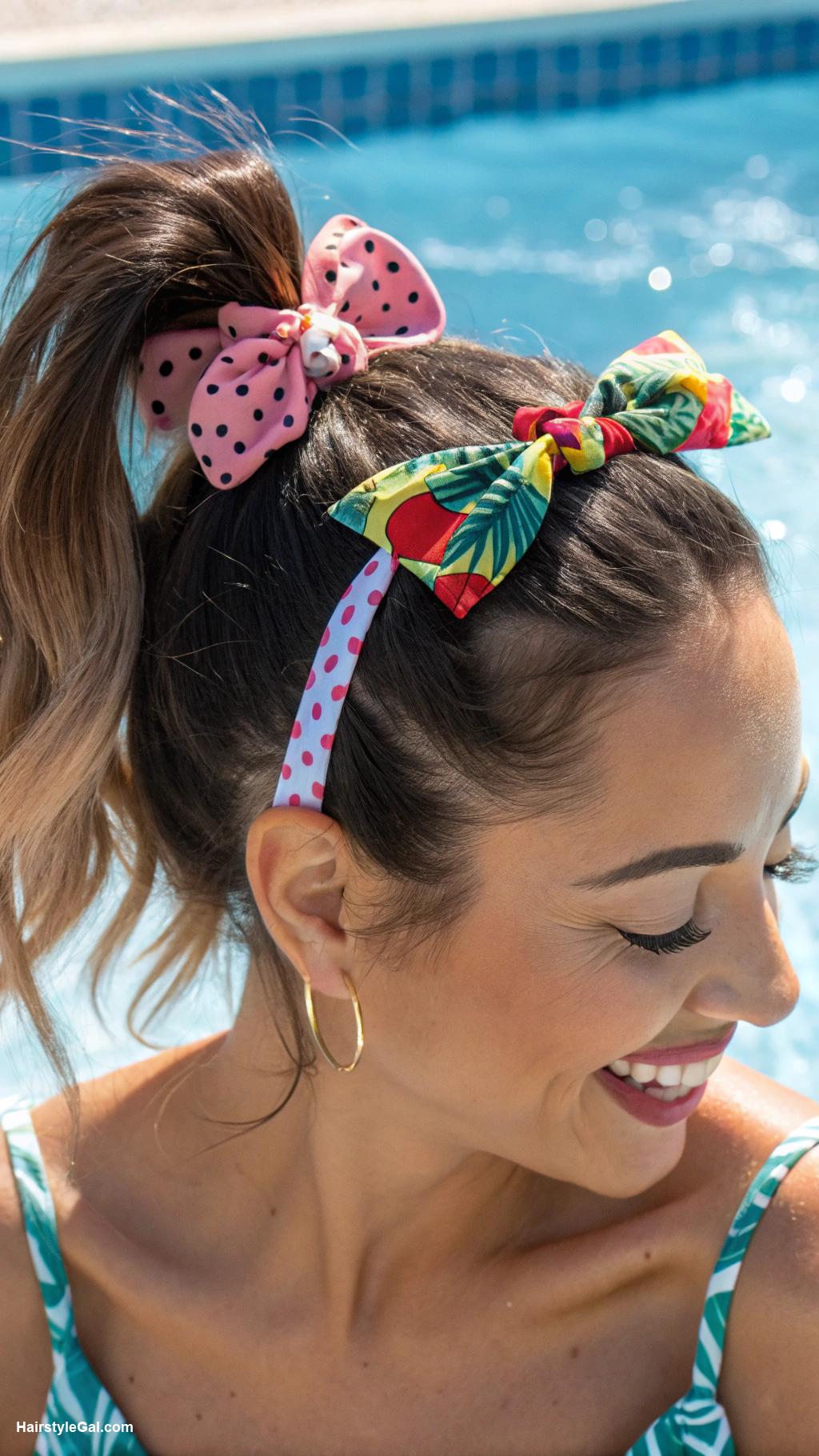 pool day hairstyles Pigtails with fun hair ties