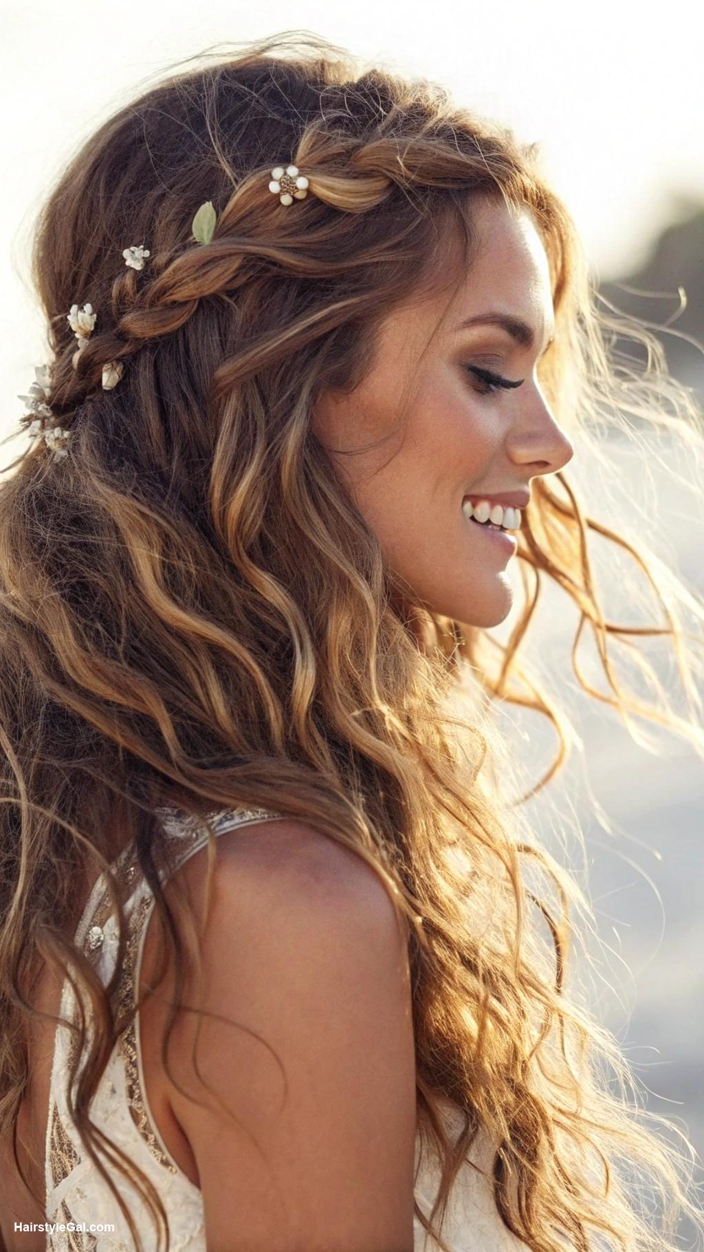 prom hairstyles Bohemian beach waves