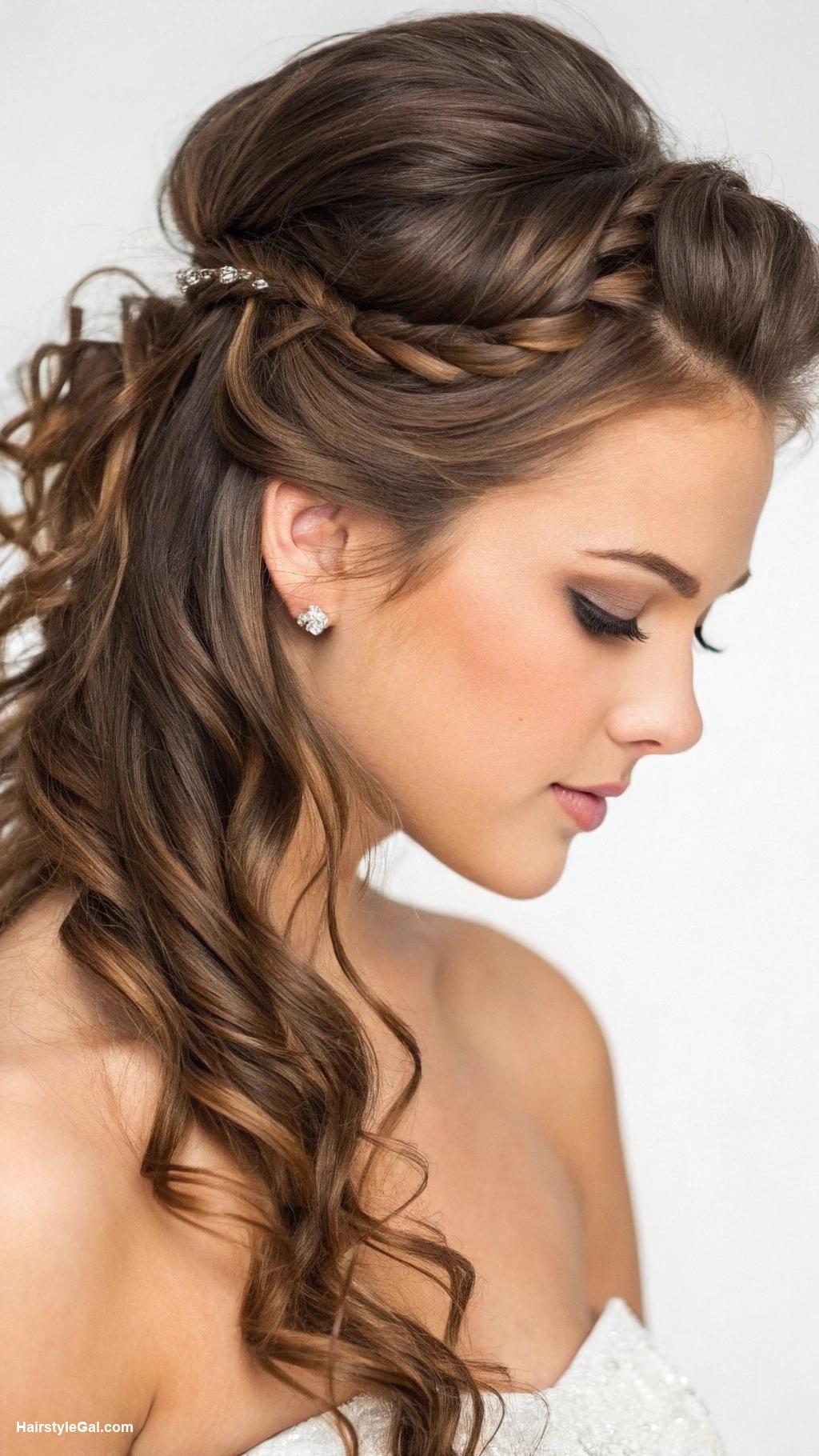 prom hairstyles Half up waterfall curls