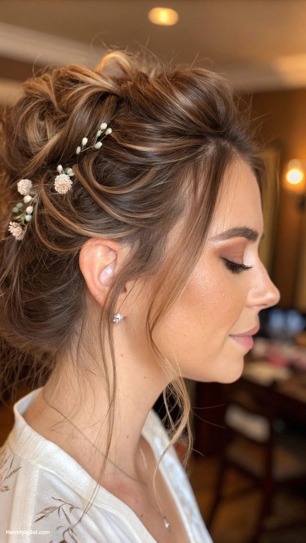 prom hairstyles Messy textured bun