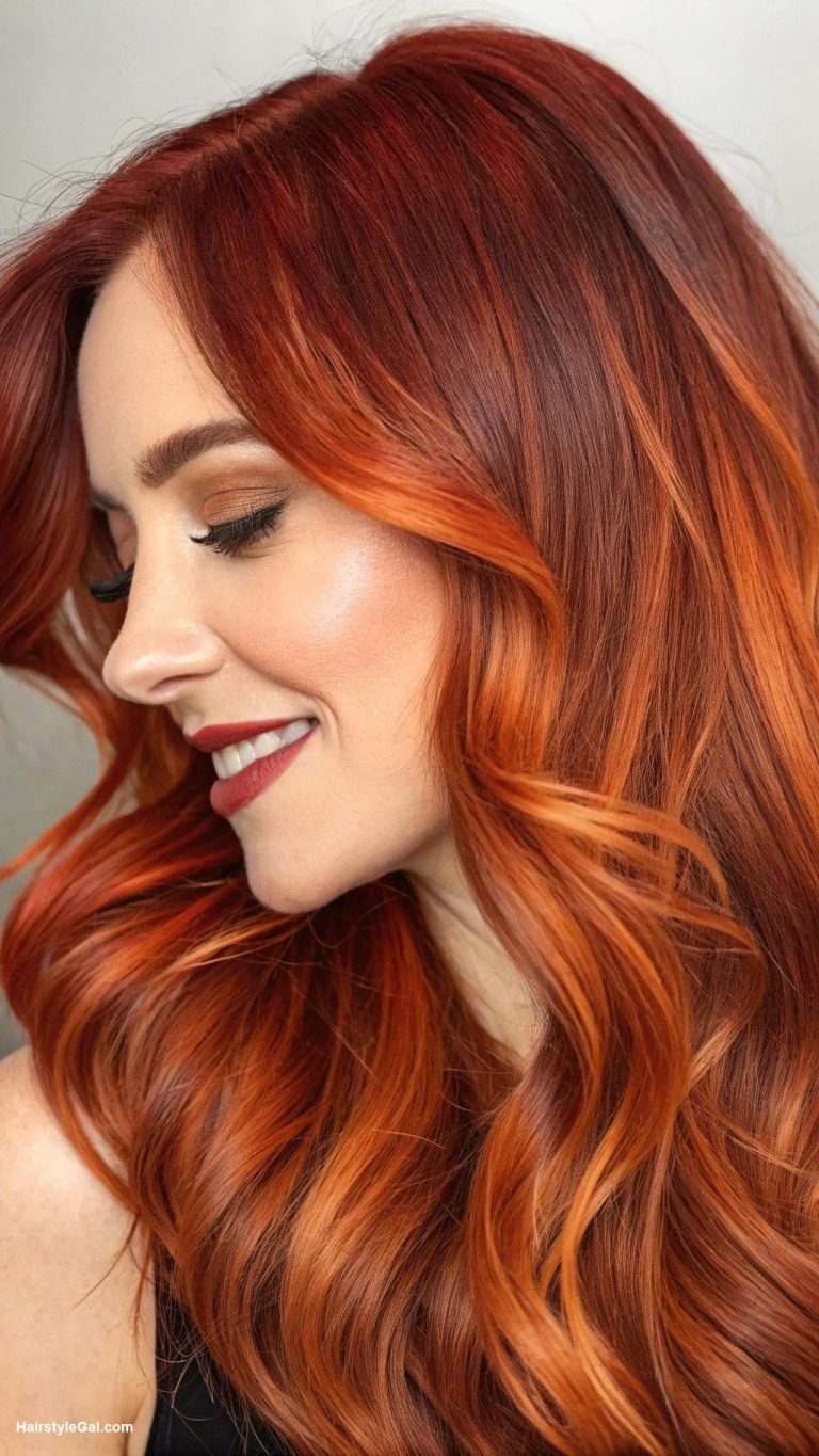 red hair colors Fiery Copper Highlights