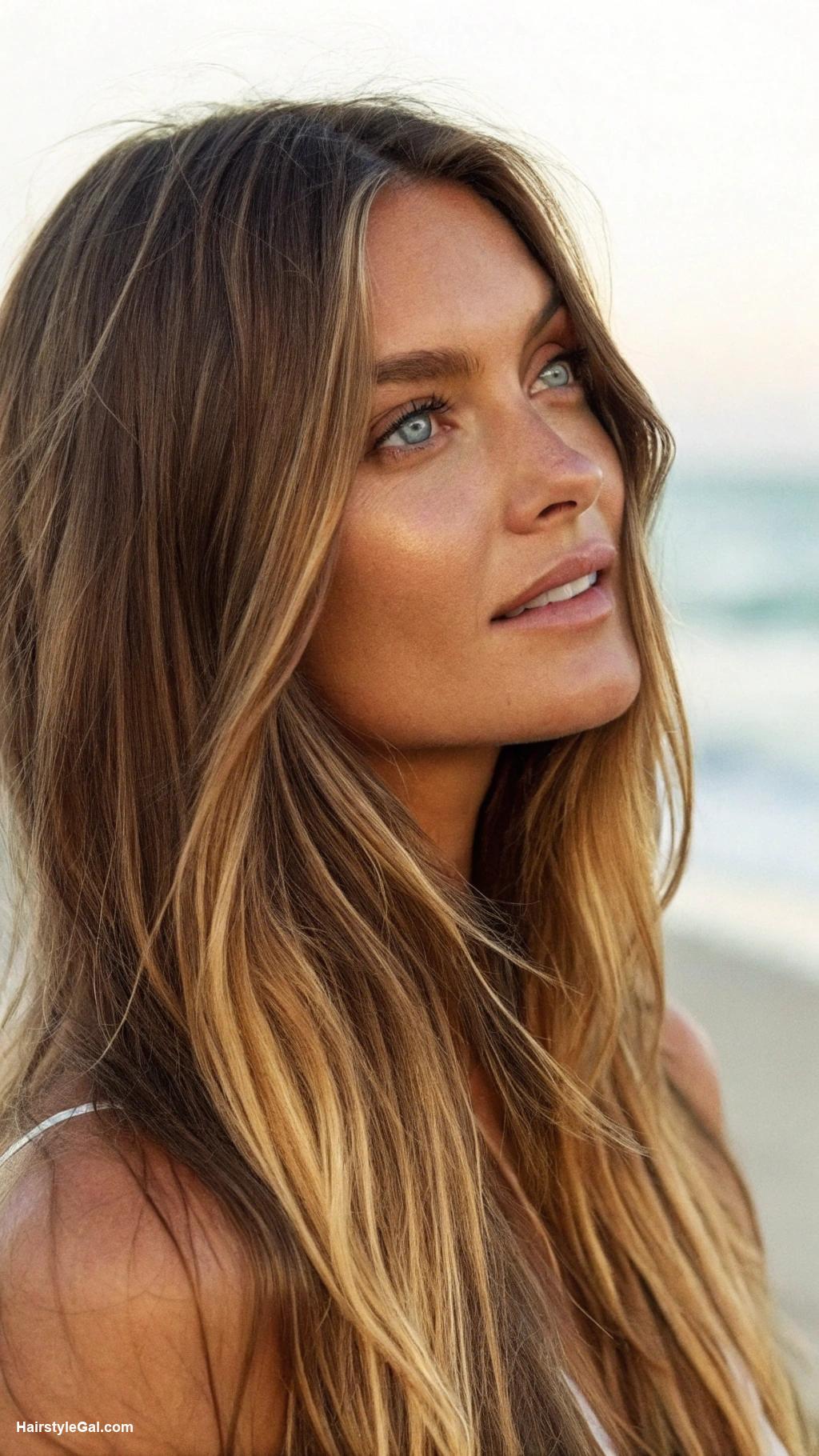 straight hairstyles Straight With Beachy Waves