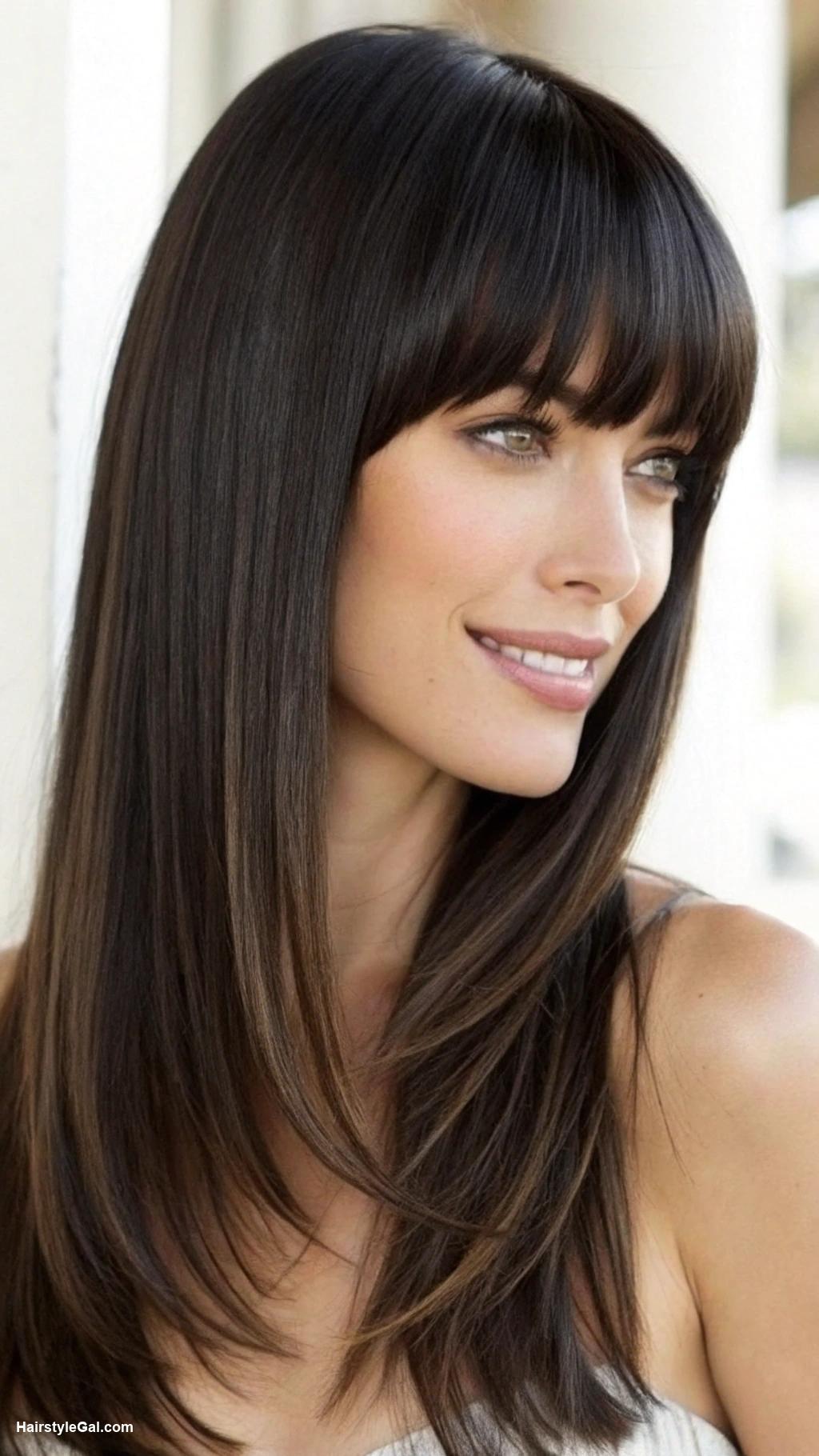 straight hairstyles Straight With Side Bangs