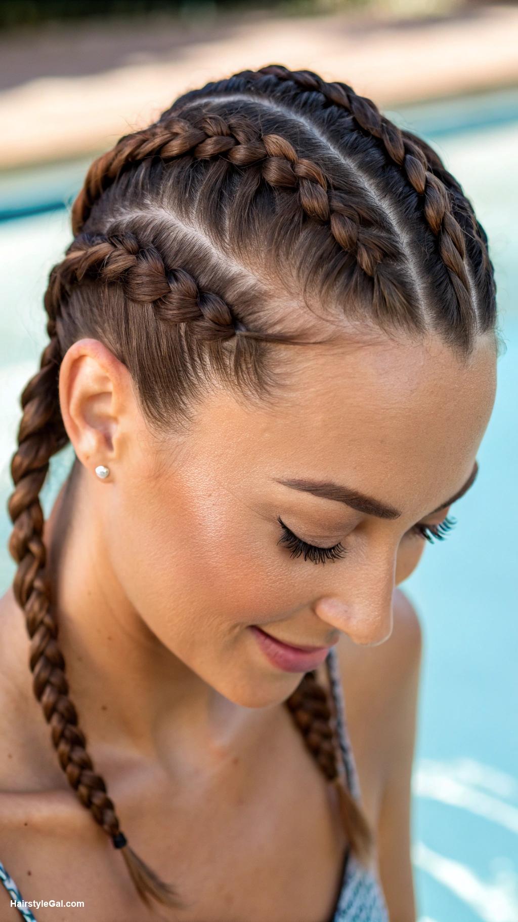swimming hairstyles Double Dutch Braids