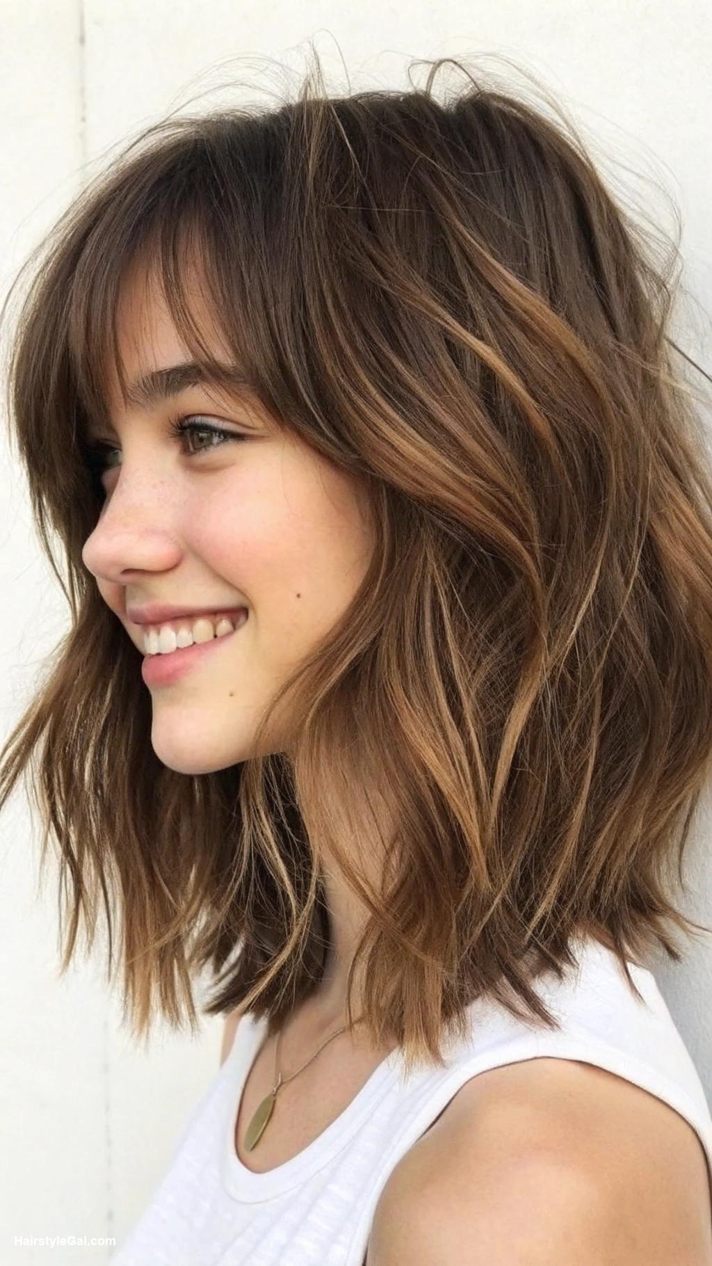 teen girl haircuts Shaggy Lob Haircut