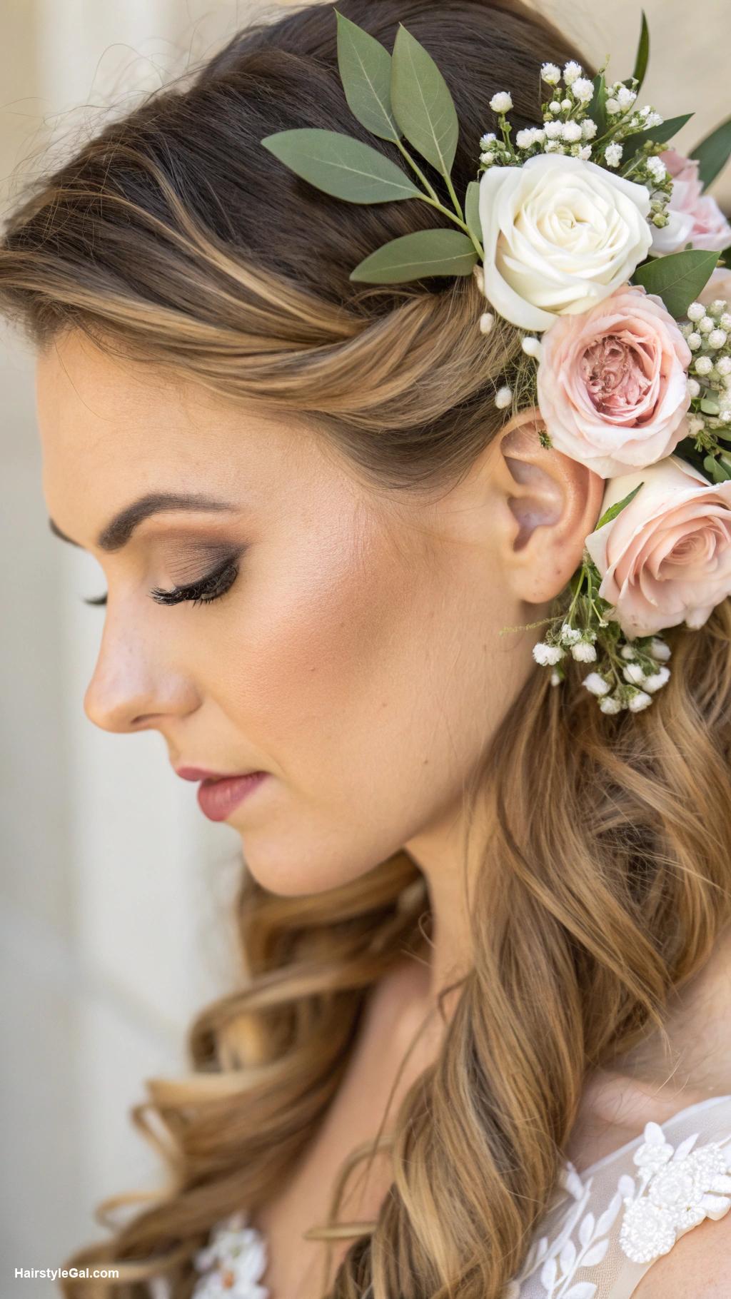 wedding hairstyles Floral hair accessories