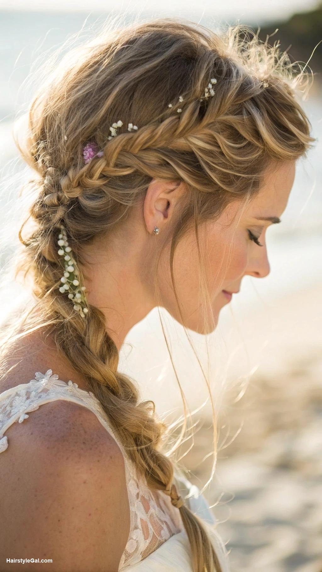 wedding hairstyles Messy beachy braid
