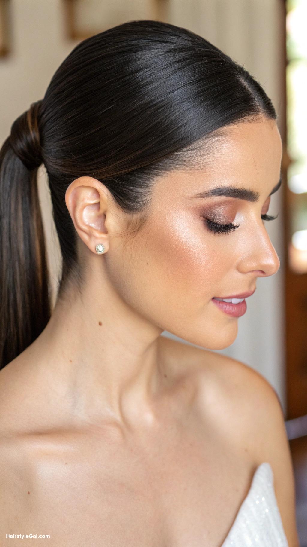 wedding hairstyles Sleek low ponytail