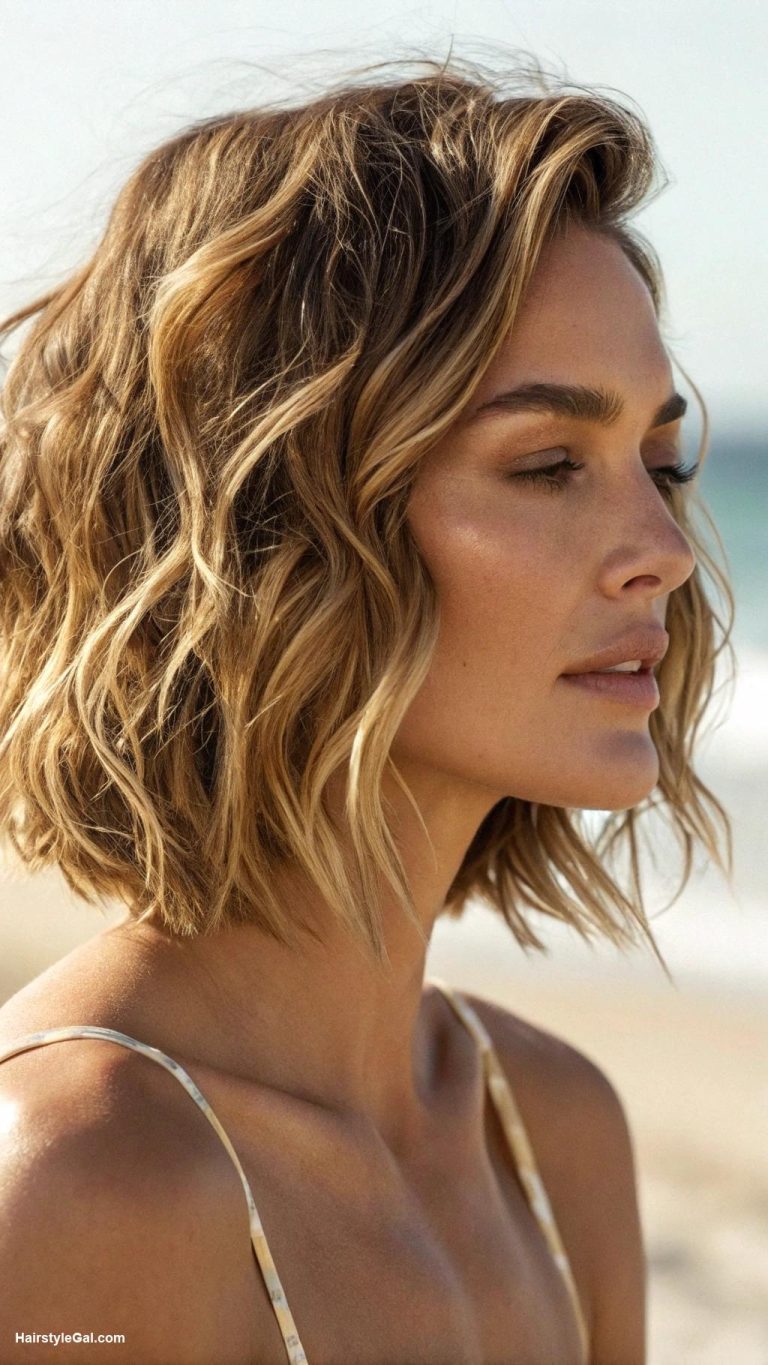 beach hairstyles Beachy textured bob