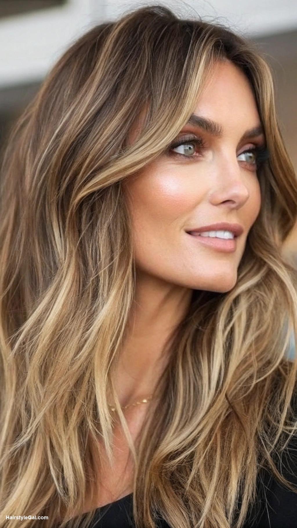 long layered haircuts Textured shaggy layers for volume