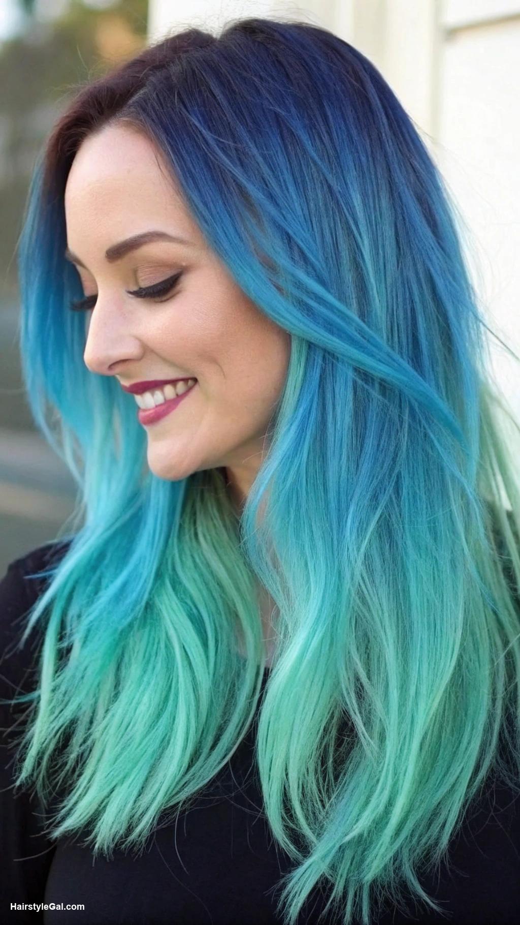 long layered haircuts Vibrant ombre with layered ends