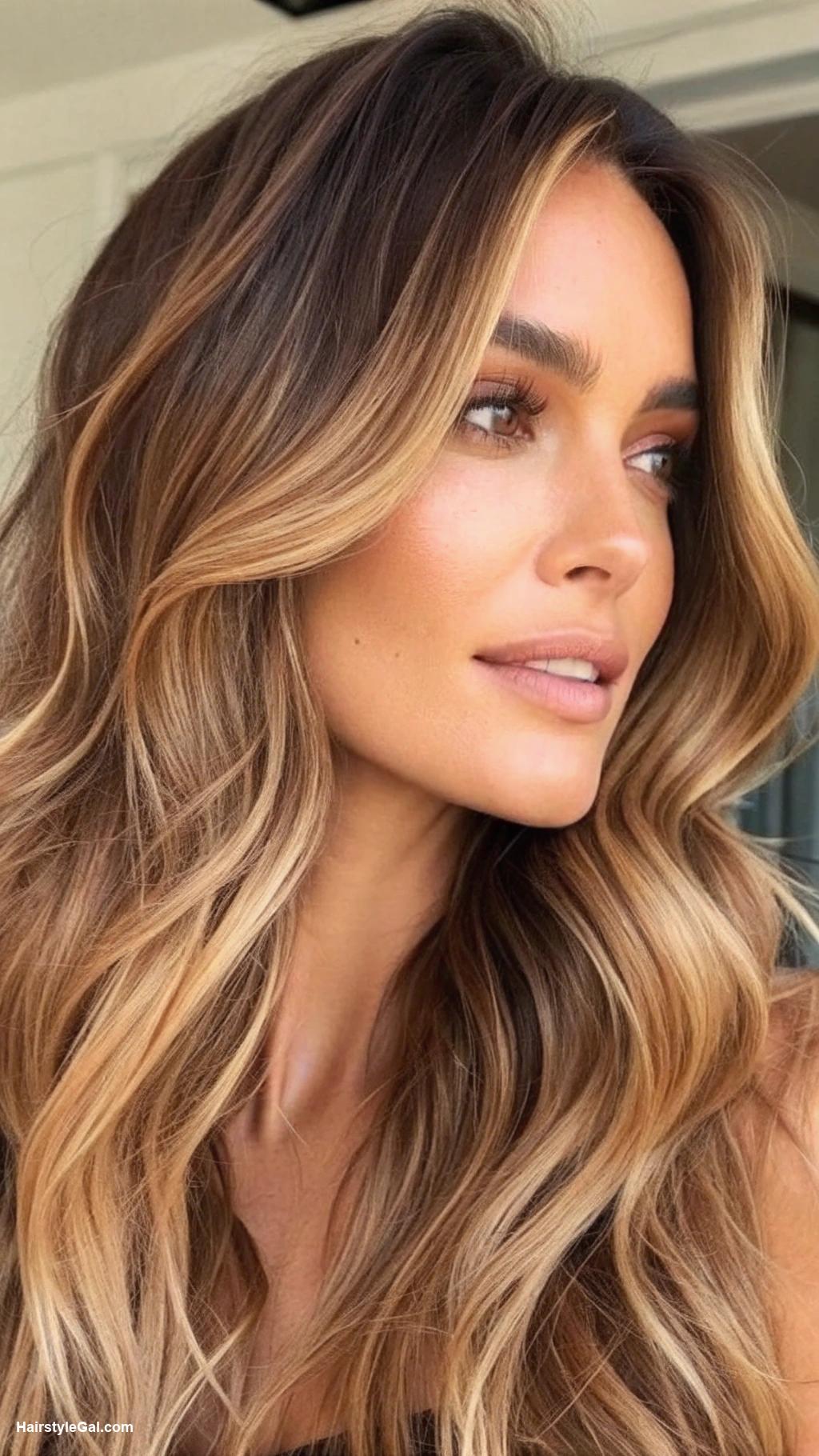 long layered haircuts Wavy layers with face framing pieces