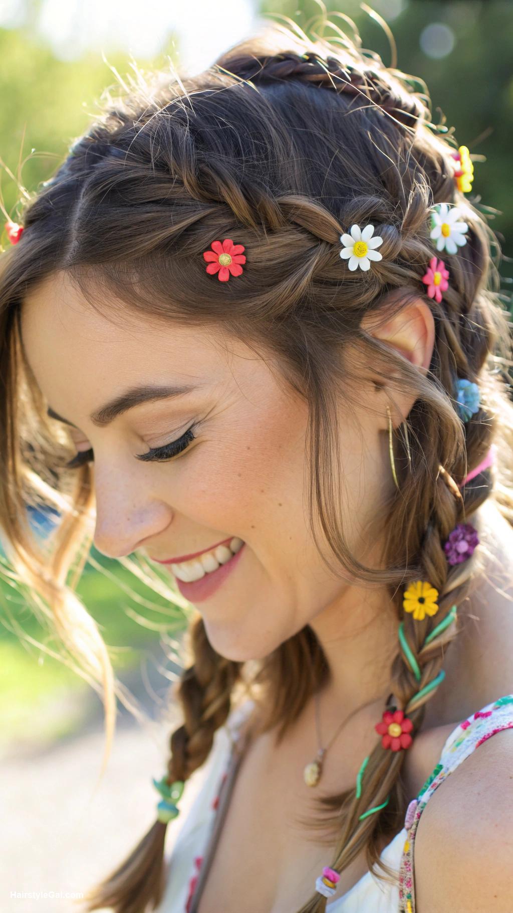 summer hairstyles for medium hair Double braids for a fun vibe