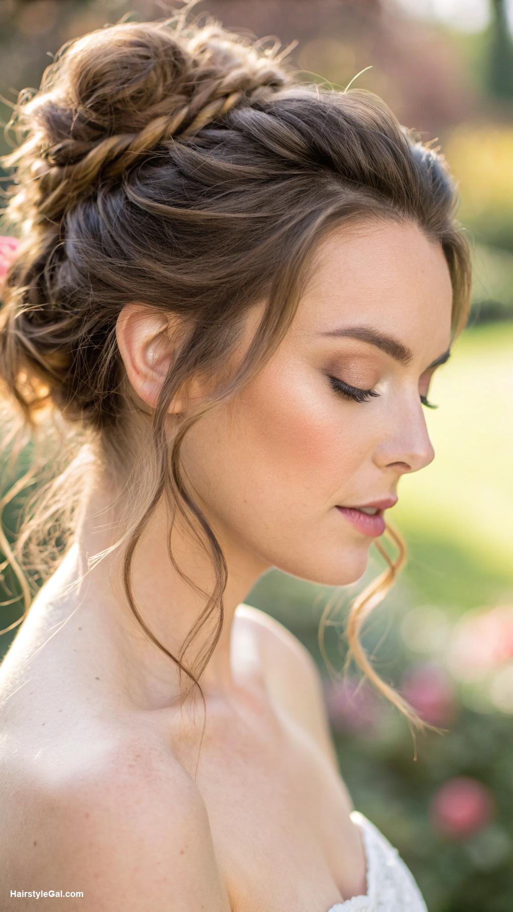 summer hairstyles for medium hair Half up twisted bun style