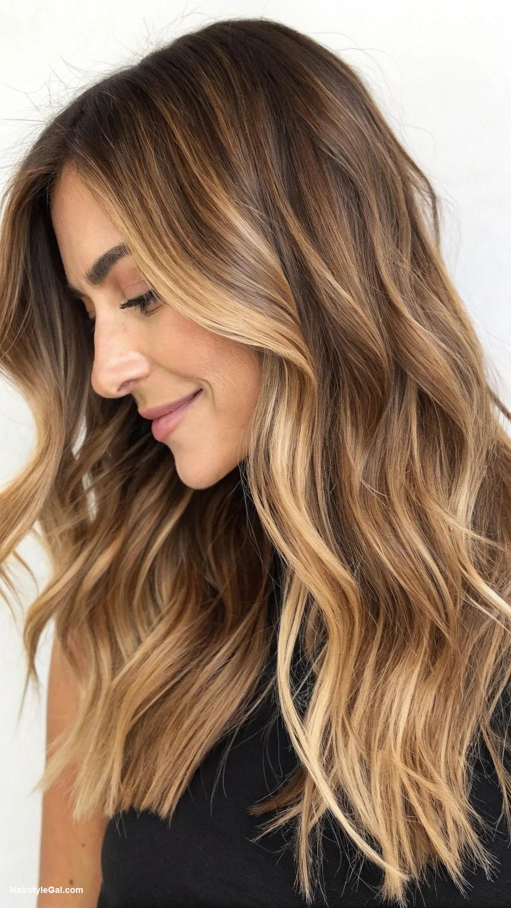 bronde balayage Balmy blonde on coffee brown base