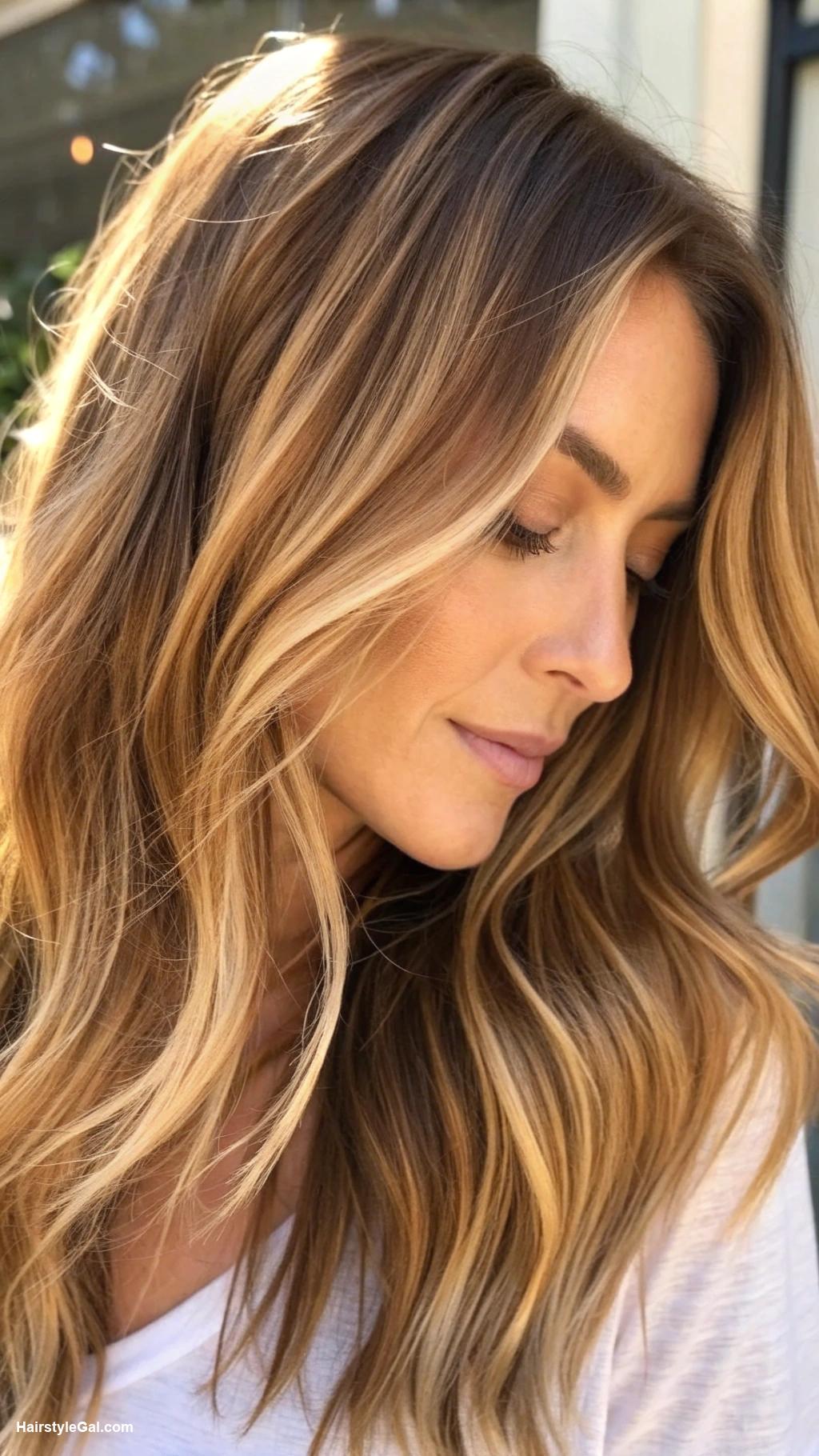 bronde balayage Honey blonde highlights on light brown