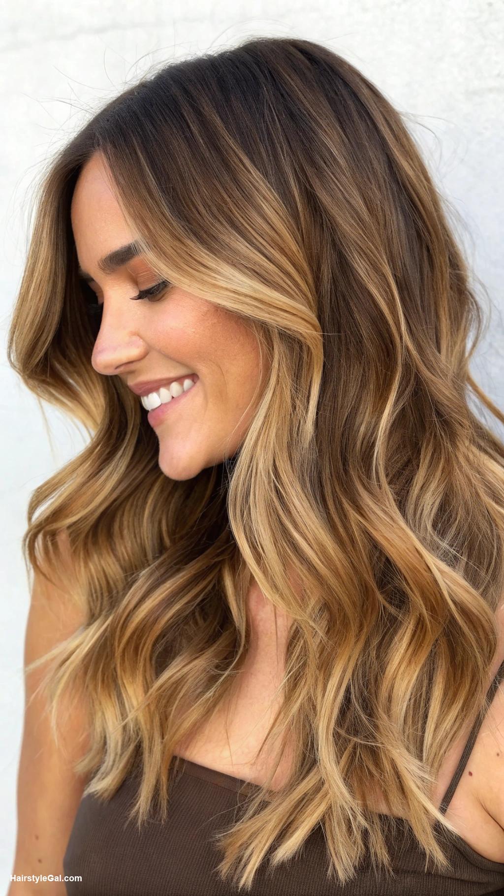bronde balayage Sun kissed blonde on medium brown