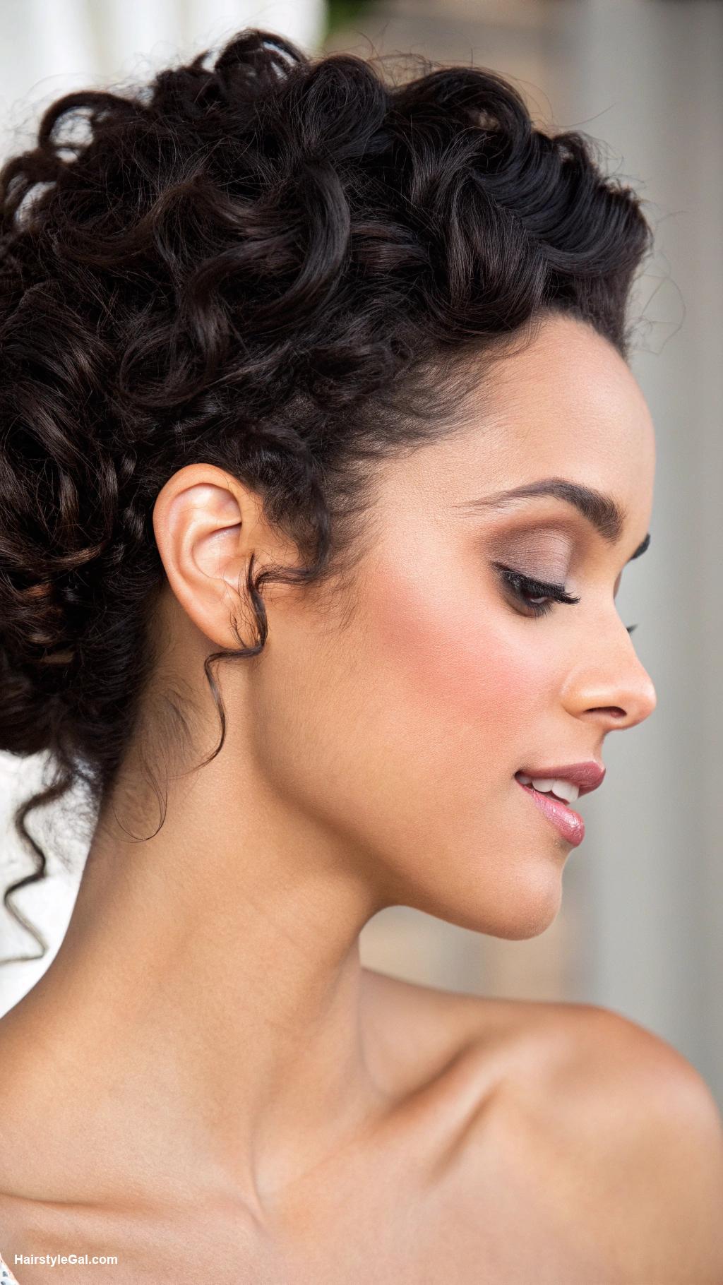 curly hair updos Classic chignon for black curls