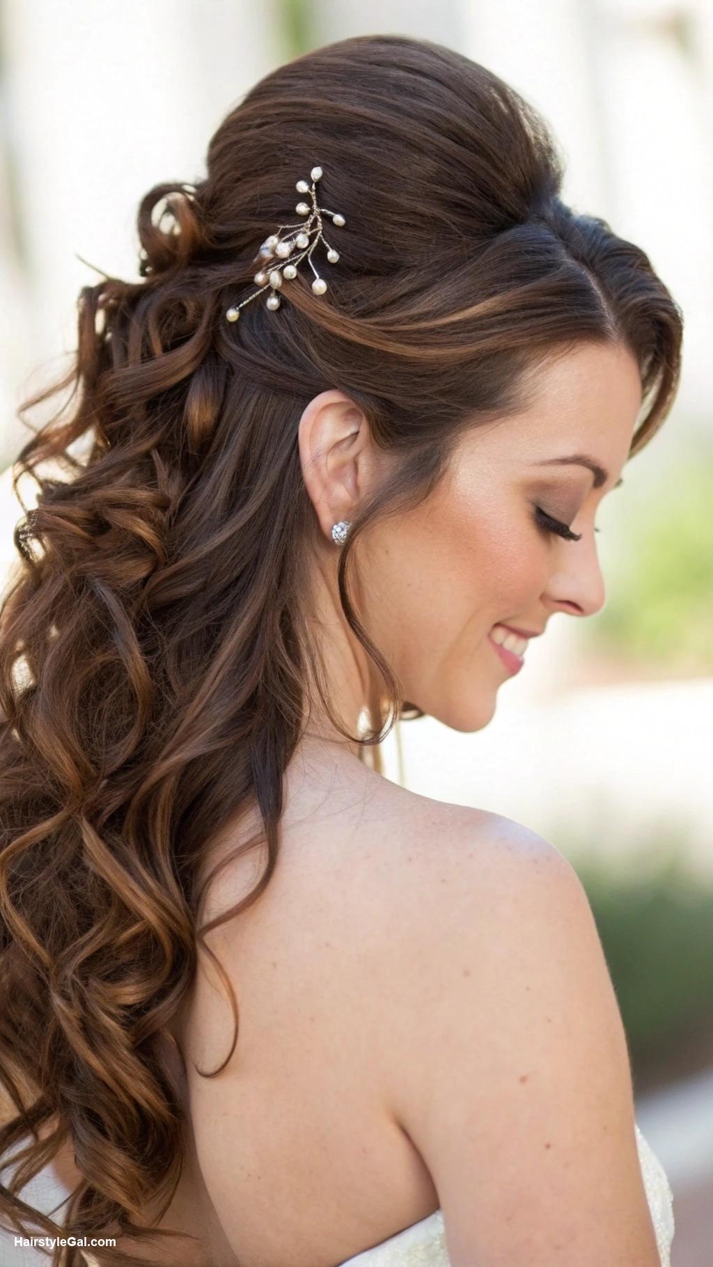 curly hair updos Half up half down with curls