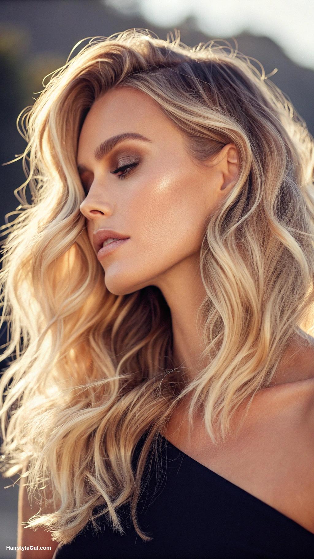 edgy blonde hair Beachy blonde waves with dark base