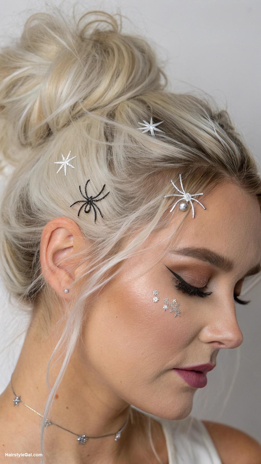 halloween party hairstyles Ghostly White Messy Bun