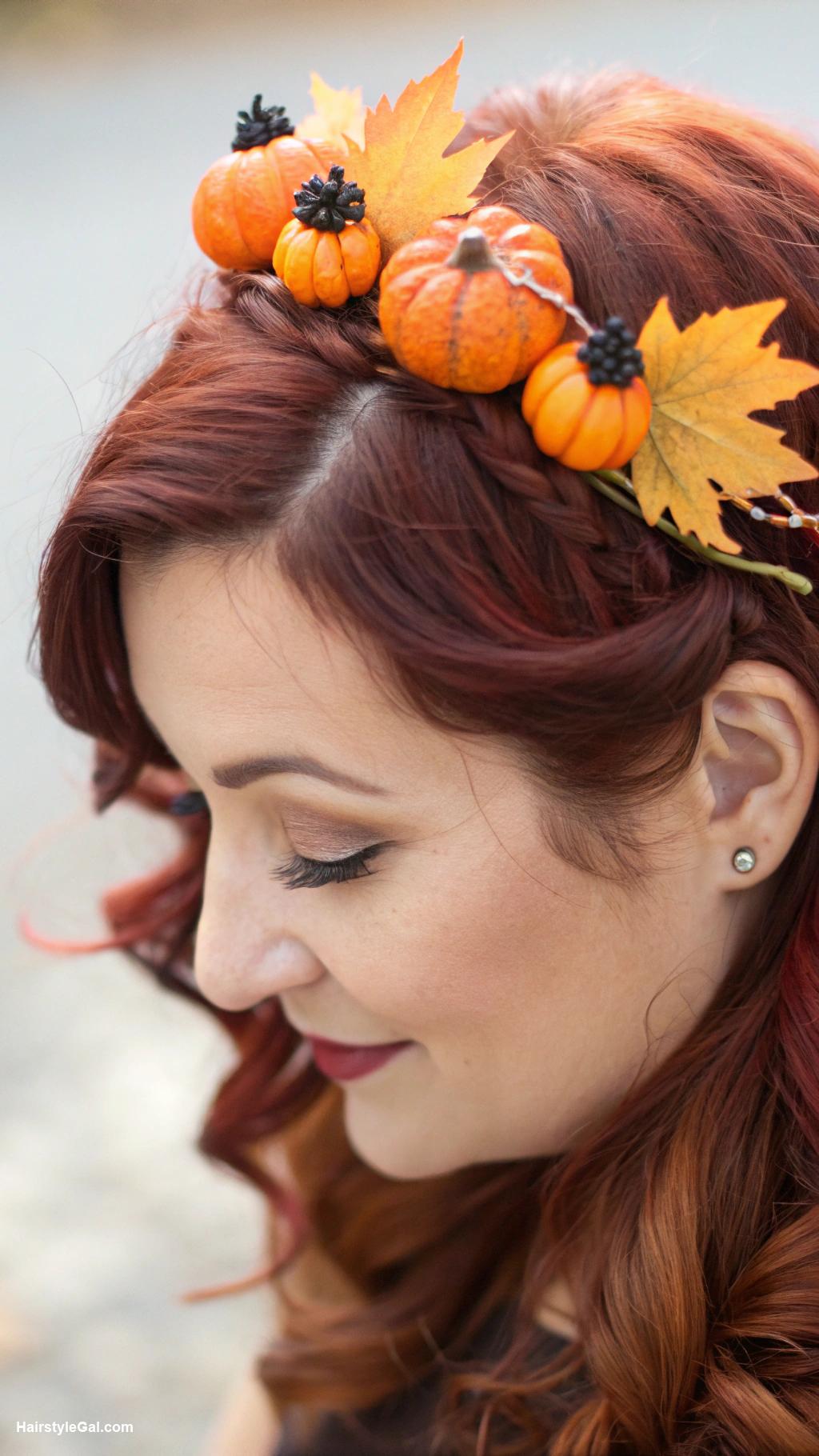 halloween party hairstyles Mini Pumpkin Hair Accessories