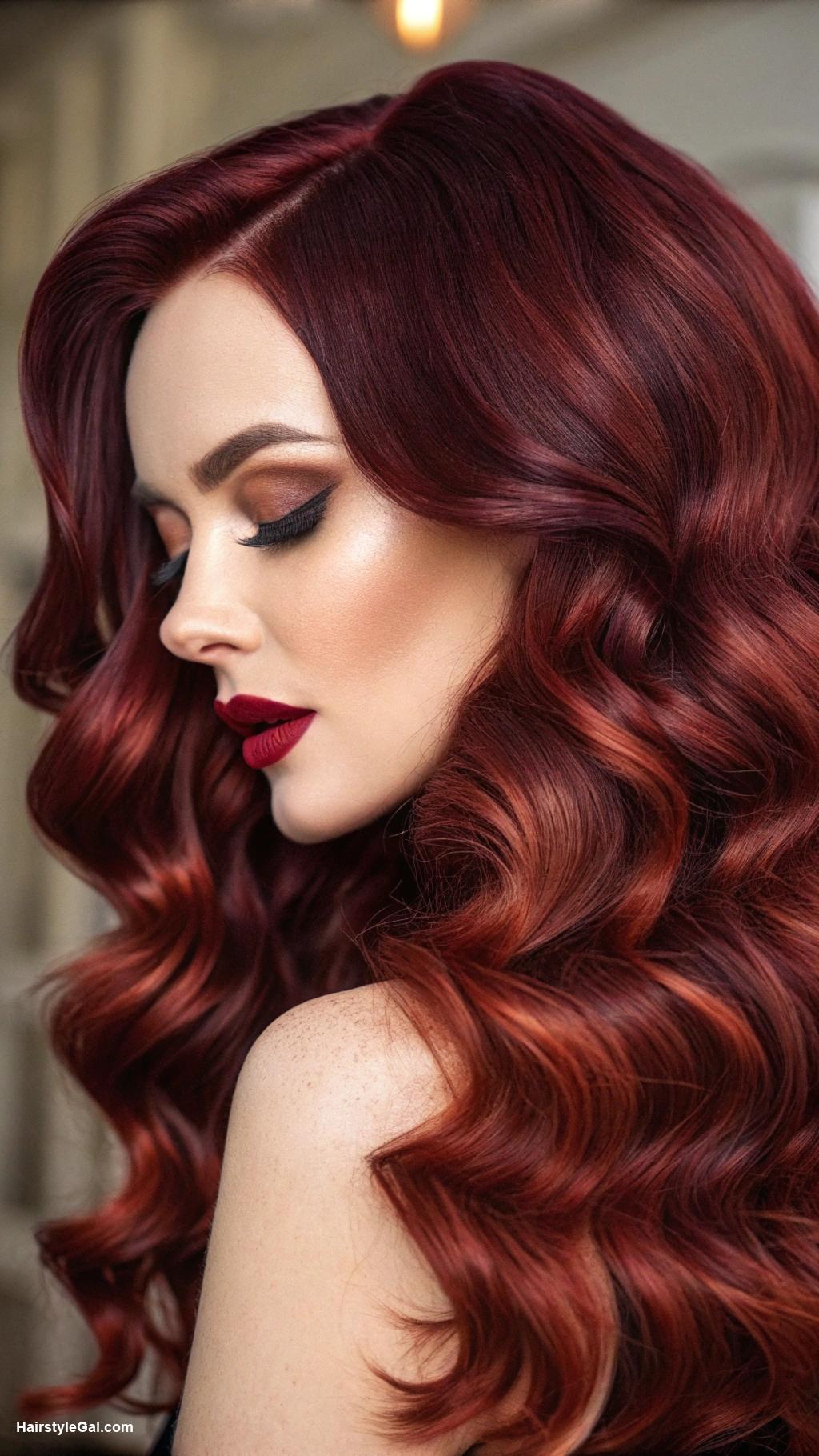 halloween party hairstyles Vampire Blood Red Waves