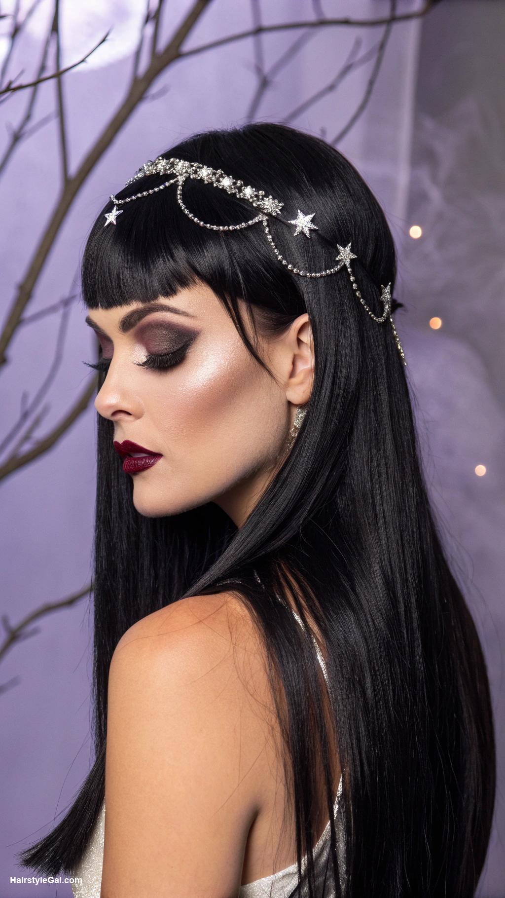 halloween party hairstyles Witchy Long Straight Hair