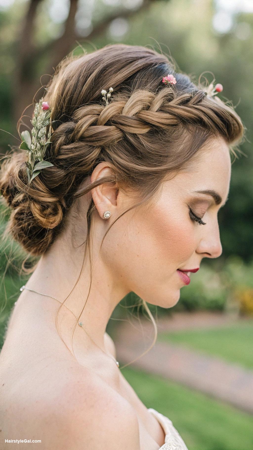 garden party hairstyles Elegant braided updo