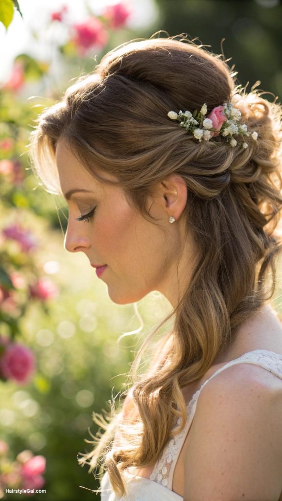 garden party hairstyles Half up half down style