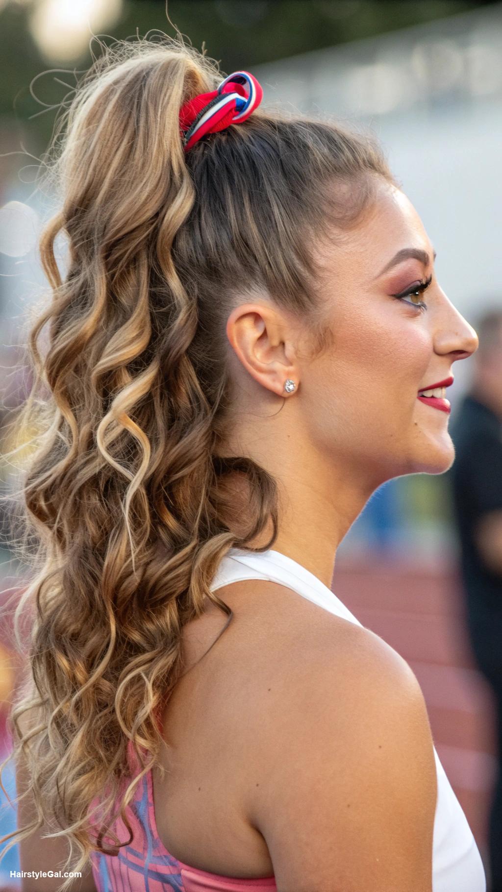 track meet hairstyles Half up half down with curls