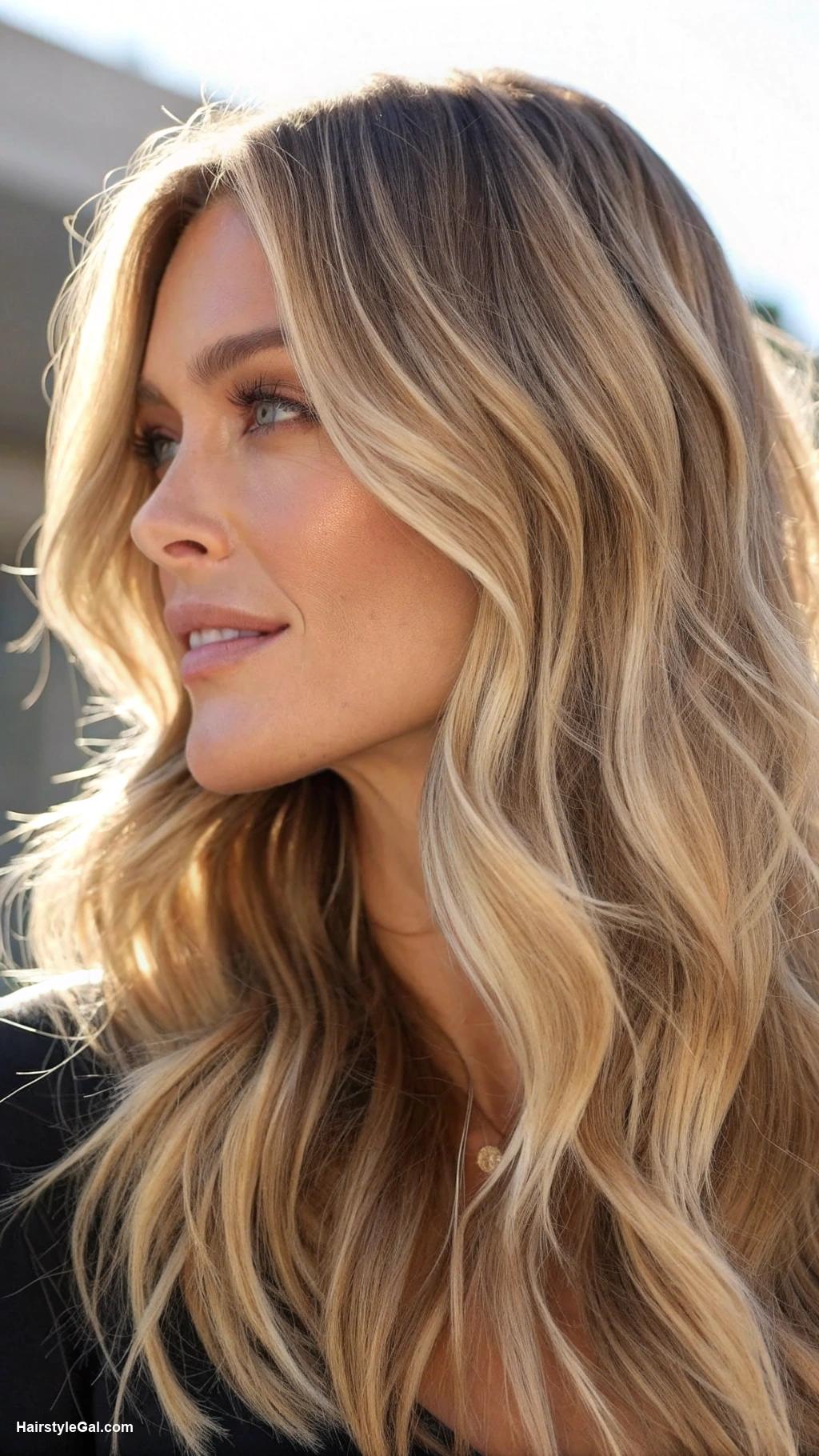 blonde lowlights Cool taupe lowlights on medium blonde