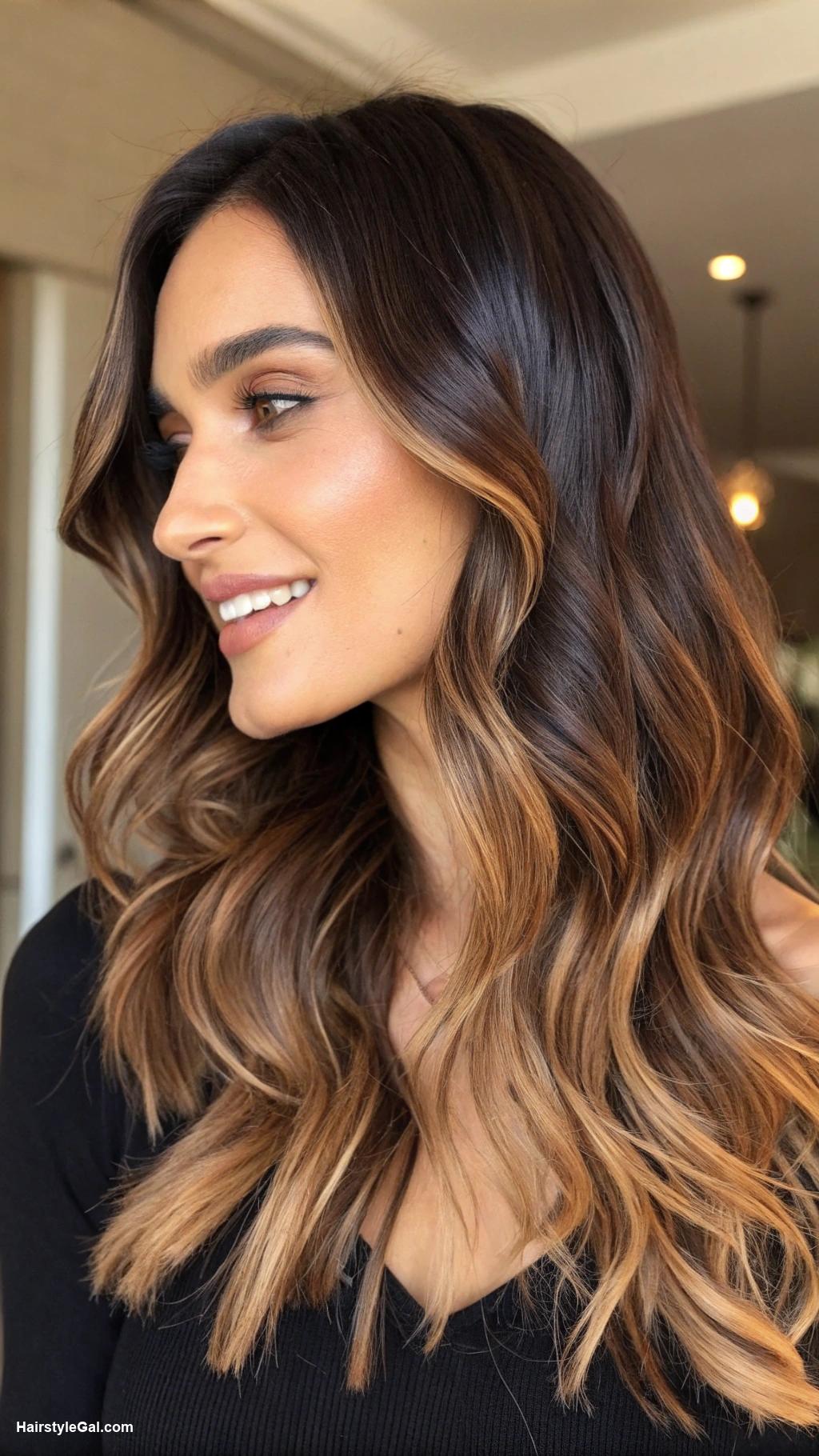 dark brown hair Dark brown ombre with blonde tips