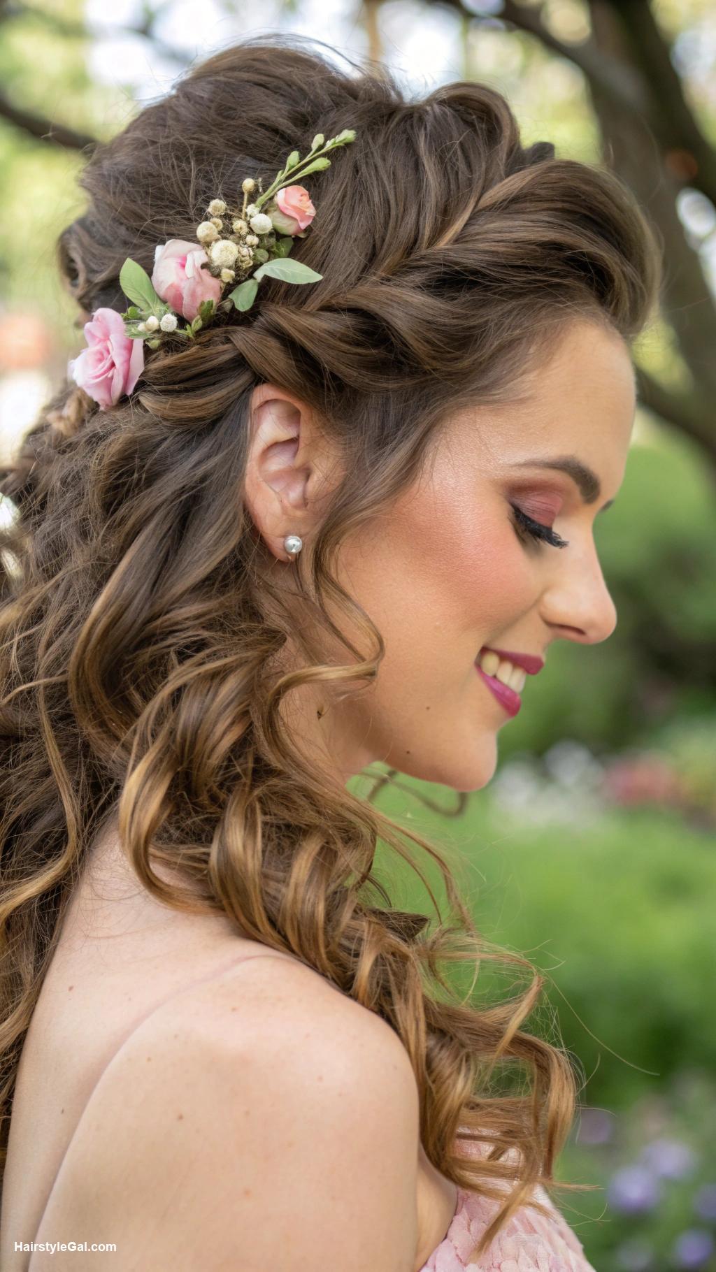 garden party hairstyles Half up half down